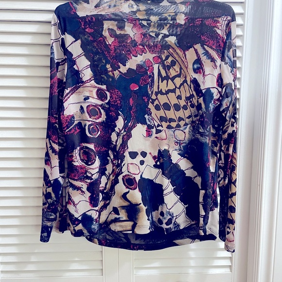 Cleo XL Petites navy & burgandy top - Picture 2 of 4